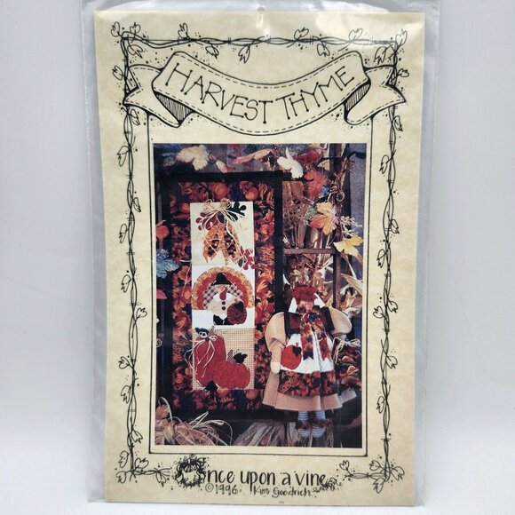 Once Upon A Vine Harvest Thyme Wall Quilt Pattern 1996 Sewing Kraft - Picture 1 of 2